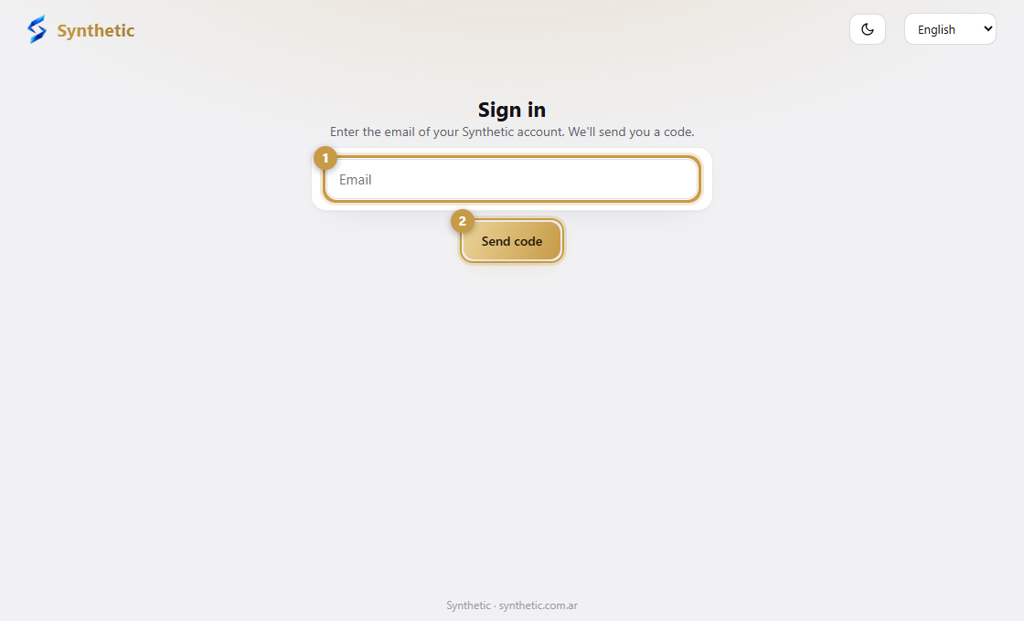 The sign-in screen asking for an email address